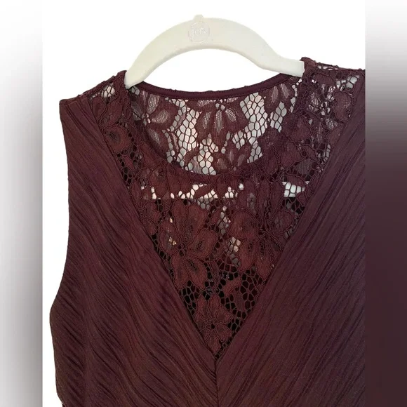 All Saints Ula Mini Dress Burgundy Size S - Picture 5 of 10